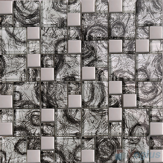 Magic Cube Glass Metal Mosaic Tiles VB-GMMD91