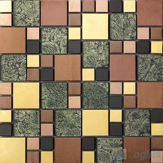 Tanglo Magic Cube Glass Mix Metal Mosaic Tile VB-GMMA92