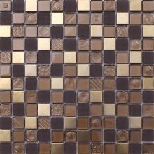 Chocolate 1x1 Glass Metal Mosaic Tiles VB-GMB83