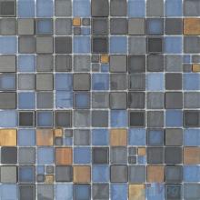Cornflower Blue 1x1 Glass Metal Mosaic Tiles VB-GMB86