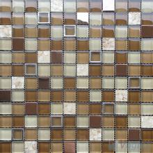 Field Drab 1x1 Glass Mix Metal Mosaic Tiles VB-GMB97
