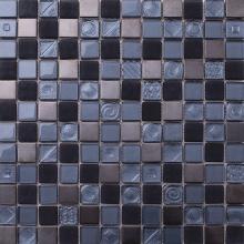 Glaucous 1x1 Glass Metal Mosaic Tiles VB-GMB82