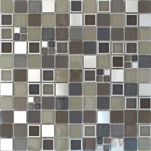 Light Olive 1x1 Glass Metal Mosaic Tiles VB-GMB85