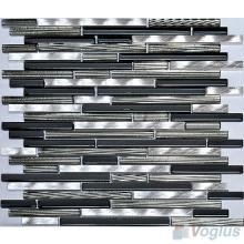 Navy Bullet Linear Glass Metal Mosaic Tiles VB-GML90