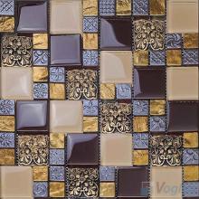 Seal Brown Maze Glass Mix Resin Mosaic VB-GRM94