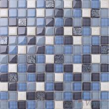 Steel Blue 1x1 Glass Ceramic Mosaic Tiles VB-GCB98