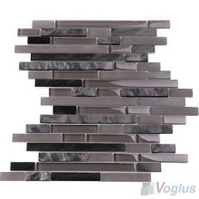 Wenge Bullet Linear Glass Metal Mosaic Tiles VB-GML98