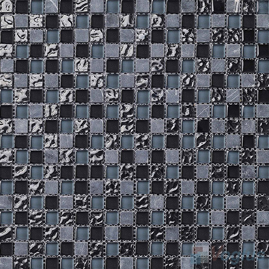 Night 15x15mm Glass Mix Stone Mosaic VB-GSA86
