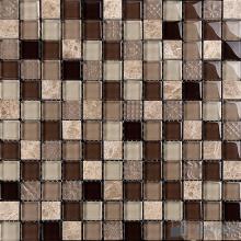 Browny 1x1 Glass and Stone Mosaic Tiles VB-GSB99