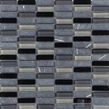 Charcoal 15x48mm Glass Stone Mosaic Tiles VB-GSC97