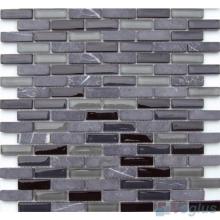 Charcoal Subway 15x48mm Glass Stone Mosaic Tiles VB-GSC89