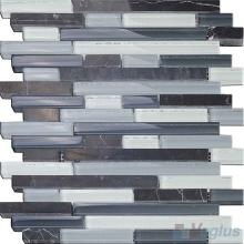 Gray Linear Glass Stone Mosaic Tiles VB-GSL97