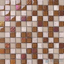 Russet 1x1 Glass and Stone Mosaic Tiles VB-GSB91