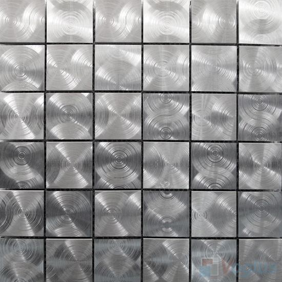 2x2 Silver Aluminum Metal Mosaic Tiles VM-AM84