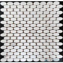 Ariston White Polished Oval Shape Marble Mosaic VS-PVL96