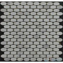 Eastern White Polished Oval Shape Marble Mosaic VS-PVL98