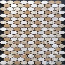 Gold Imperial Polished Oval Shape Marble Mosaic VS-PVL94