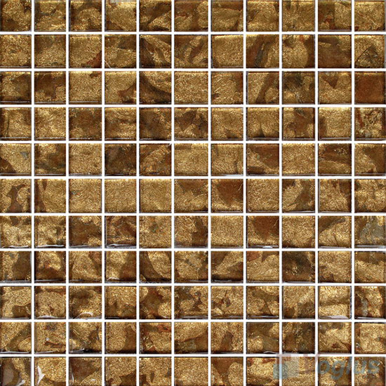 1x1 Gold Leaf Glass Mosaic Tile VG-GFB84