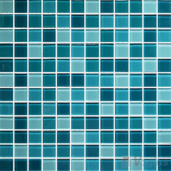 Cerulean 1x1 Blend Crystal Glass Mosaic Tiles VG-CYR70