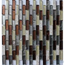 Brown Mix Subway Hand Painted Crystal Glass Tiles VG-HPC92