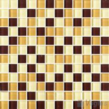 Chocolate Yellow 1x1 Blend Crystal Glass Mosaic Tiles VG-CYR82