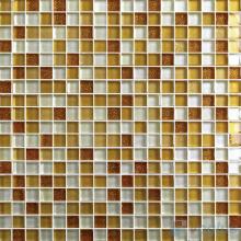 Gold 15x15mm Gold Leaf Glass Mosaic VG-GFA91