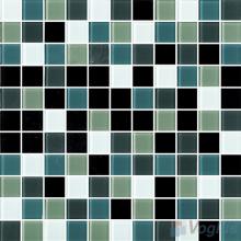Green Black 1x1 Blend Crystal Glass Mosaic Tiles VG-CYR91