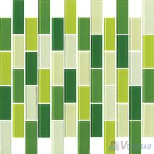 Green Mixed 1x2 Subway Brick Glass Tiles VG-CYD93