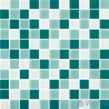 Green White 1x1 Blend Crystal Glass Mosaic Tiles VG-CYR96