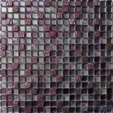 Purple 15x15mm Hand Painted Glass Mosaic Tiles VG-HPA95
