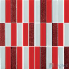 Red Blend 1x4 Stream Linear Crystal Glass Mosaic VG-CYY97