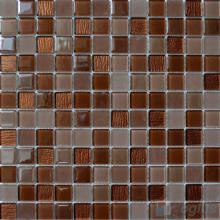 Russet Brown 1x1 Crystal Glass Tiles VG-CYB93
