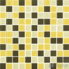 Yellow Brown 1x1 Blend Crystal Glass Mosaic Tiles VG-CYR97