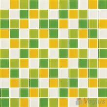 Yellow Green 1x1 Blend Crystal Glass Mosaic Tiles VG-CYR92