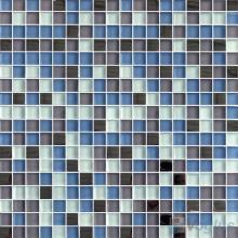 Blue 15x15mm Glass Metal Mix Mosaic Tile VB-GMA95