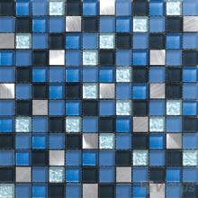 Blue Master 1x1 Glass Mix Aluminum Mosaic Tiles VB-GMN94