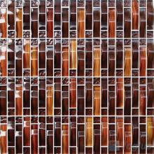 Maroon Arch Wavy Tile Crystal Glass Mosaic VG-UWP95