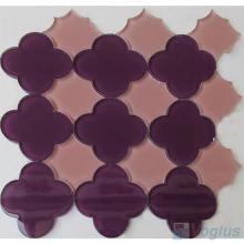 Purple Flower Shape Water Jet Glass Tile Mosaic VG-UWJ97