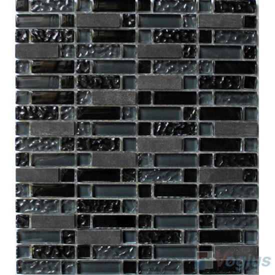 Stroke Glass Stone Mixed Mosaic Tiles VB-GSH97