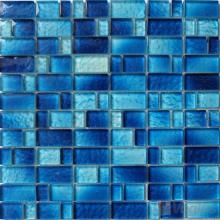 Blue Wavy Helicopter Hand Painted Glass Mosaic VG-HPV88