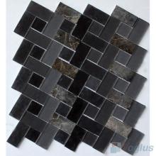 Grey Imperial Pinwheel Glass Tile Mix Stone Mosaic VB-GSW95