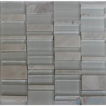 Ivory White Skyline Stream Tile Glass Stone Mosaic VB-GSV90