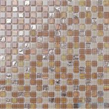 Earth 15x15mm Crystal Mixed Gold Line Glass Mosaic VG-CYP92