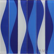 Hip Blue Back-printed Crystal Glass Tile VG-CYH91