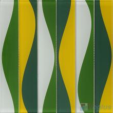 Hip Green Back-printed Crystal Glass Tile VG-CYH90