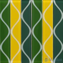 Vase Green Back-printed Crystal Glass Tile VG-CYH94