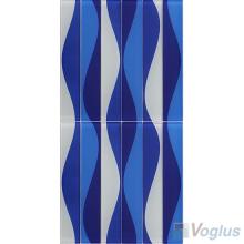 Wave Blue Back-printed Crystal Glass Tile VG-CYH83