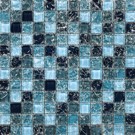 Blue Blend 1x1 Ice Crackle Mosaic Tiles VG-CKB89