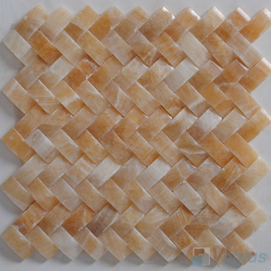 Herringbone Weave Honey Onyx Stone Mosaic VS-Y83