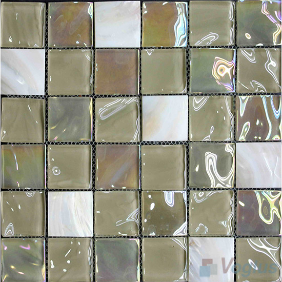 Seashell Gold Foiled Glass Mosaic Tile VG-GFE77